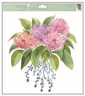 Okenná fólia – Ružový kvet s listami