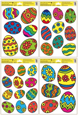 Okenná fólia farebné veľkonočné vajcia 20 x 30 cm