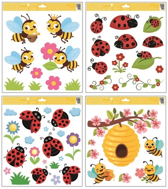 Okenné fólie lienky a včielky, 30 x 33,5 cm