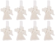 70003 Anděl bílý akryl s glitry 3 cm, na kolíčku, 8 ks -2