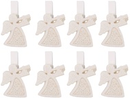 70004 Anděl bílý akryl s glitry 3 cm, na kolíčku, 8 ks -2