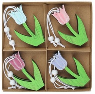 7128 Květina dřevěn&aacute; 3,5 x 6 x 0,5 cm na zavě&scaron;en&iacute;, 8 ks v krabičce-2