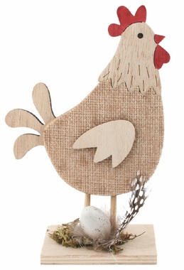 Sliepka drevená s vajíčkom 10 x 15 x 4 cm na postavenie