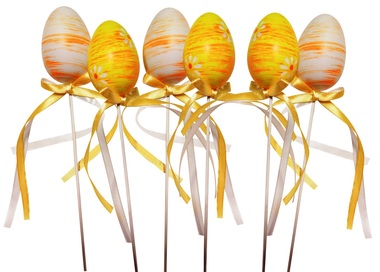 Vajíčko žlté plastové zápich 6 cm + špajľa 