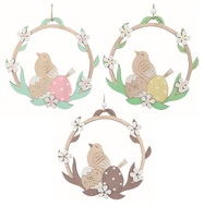 7389 Velikonočn&iacute; dekorace Pt&aacute;k ve věnci 16,5 x 16 x 1 cm na zavě&scaron;en&iacute;-1