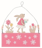 7390 Dekorace Zaječice v růžov&eacute;m 22 x 19 x 1 cm na zavě&scaron;en&iacute;-1