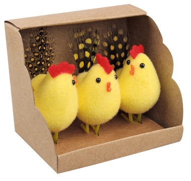Žlté sliepky 6 cm, 3 ks v papírovej krabičke 