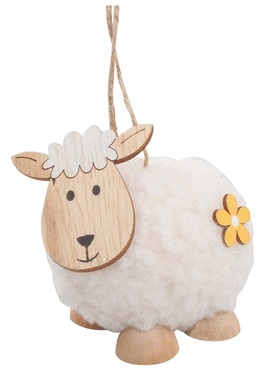 Plyšová ovečka na zavesenie 6 cm
