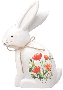 Zajac s kvetinovým vzorom na postavenie 18 cm