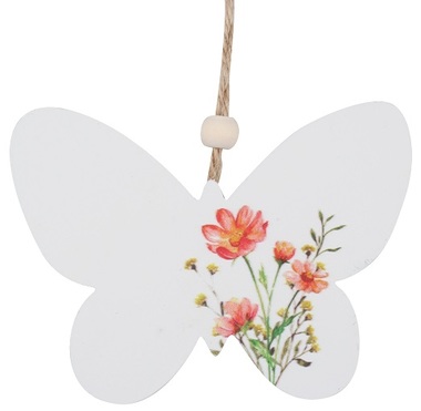 Motýlik s kvetinovým vzorom na zavesenie 10 cm