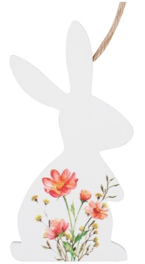 Zajac s kvetinovým vzorom na zavesenie 12 cm