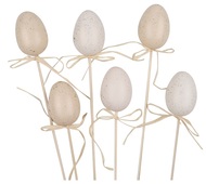 Prírodné vajce so zlatým dekorom 6 cm + špajdle