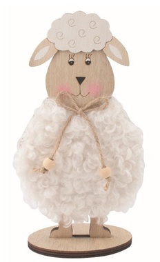 Ovce drevená biela 11 x 20 x 6 cm na postavenie