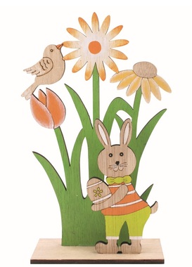 Dekorácie Veľkonočný zajac 12,5 x 20,5 x 4,5 cm na postavenie