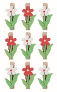 7682 Kytka dřevěn&aacute; 3,5 x 2,5 x 0,3 cm na kol&iacute;čku, 9 ks v s&aacute;čku-1