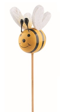 Včela drevená 3 x 3,5 x 3,5 cm + špajle