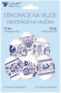 7754 Smršťovací dekorace na vejce, modrý motiv-1