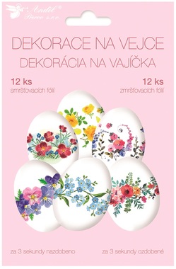 Zmršťovacie lošielky na vajíčka, kvetiny 12 ks