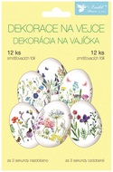 Zmršťovacie dekorácie na vajce jemné kvetiny, 12 ks