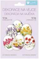 Zmršťovacie dekorácie na vajce jarné kvety, 12 ks