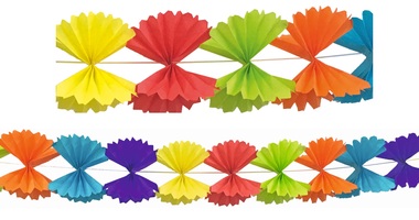 Girlanda papierová 300x23,5 cm - mašľa farebná