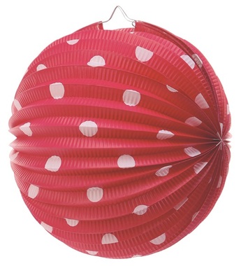 Lampión bodky červený 25 cm