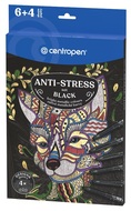 Anti-stress BLACK maľovanky s 6 metalickými fixmi, CETROPEN