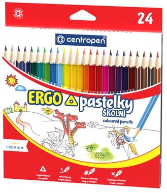 Školské pastelky trojuholníkové 24 ks, Centropen