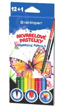 Akvarelové pastelky 12 ks so štetcom, Centropen