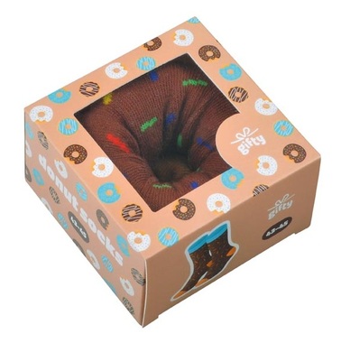 Ponožky Donut čokoládový 43-45, darčekové balenie
