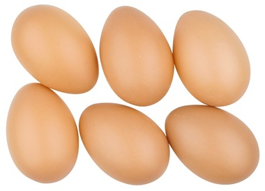 Vajíčka plastové 8 cm bez šnúrky, 6 ks vo vrecku, hnedá