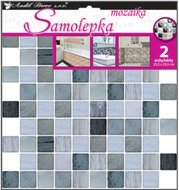 Samolepky na stenu plastická Mozaika imitácia obkladov 25,5 x 25,5 cm, 2 hárky