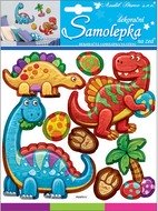 Samolepky na stenu 3D efekt plastické Dino 18 x 18 cm