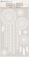 10486 Samolepky na zeď bílý lapač snů s glitry 24 x 47 cm-1 10486 Samolepky na zeď bílý lapač snů s glitry 24 x 47 cm-1