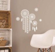 10486 Samolepky na zeď bílý lapač snů s glitry 24 x 47 cm-2 10486 Samolepky na zeď bílý lapač snů s glitry 24 x 47 cm-2