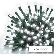 Vianočné osvetlenie 12 m – 120 LED, studená biela, 8 funkcií + 5 m kábel
