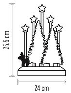 11393 Osvětlen&iacute; sv&iacute;cen dřevěn&yacute; 24 x 35,5cm, 5 LED, tepl&aacute; b&iacute;l&aacute; -4