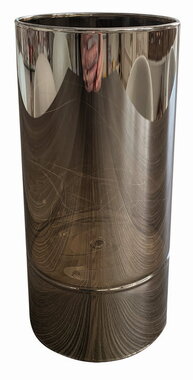 Svietiaci sklenený valec – dymová farba, o 9 x 20 cm, teplá biela, 20 LED, časovač