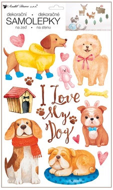 Samolepky na stenu Psíci 24 × 42 cm