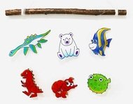 1590 Z&aacute;věsn&aacute; skl&iacute;čka k vybarven&iacute; barvami na sklo cca 8 cm, mix-4