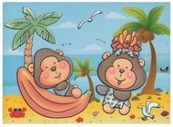 Magické maľovanie vodou 20x15 cm - 3. OPICE NA PLÁŽI 