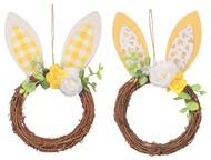 17158 Věnec s filcov&yacute;ma u&scaron;ima 16 x 25 cm, žlut&yacute;-1