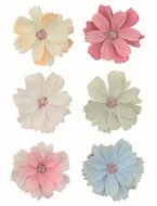 Dekoračné Kvety 4,5 x 1 x 4,5 cm na klipe, 6 ks