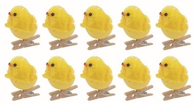 Kuriatko v škrupine žlté 2 x 2,5 x 2 cm na kolíčku, 10 ks