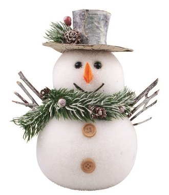 Snehuliak z polystyrénu s trblietavým dekorom na postavenie 18 x 23 x 14 cm