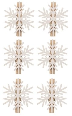 Vločky na kolíčku o 6 cm, 6 ks vo vrecku