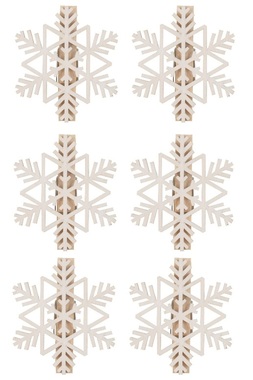 Vločky na kolíčku o 6 cm, 6 ks vo vrecku