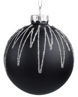 19073 Sada skleněn&yacute;ch baněk 8 cm, 4 ks v balen&iacute;, stř&iacute;brn&yacute; glitr-1