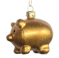 Prasiatko sklenené s glitrom 6,5 x 6 x 4,5 cm