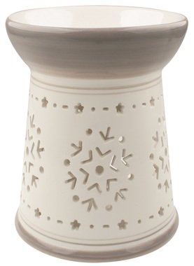Arómalampa keramická bielo-šedá s vločkou 16 cm 
